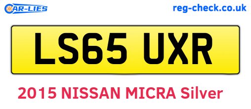 LS65UXR are the vehicle registration plates.
