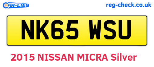 NK65WSU are the vehicle registration plates.