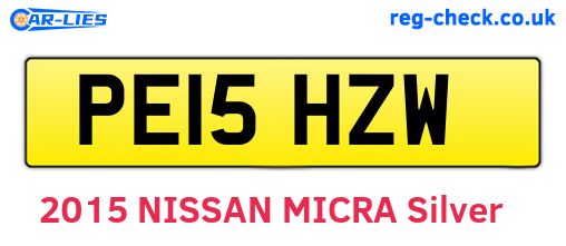 PE15HZW are the vehicle registration plates.