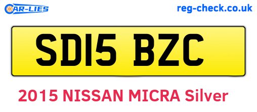 SD15BZC are the vehicle registration plates.