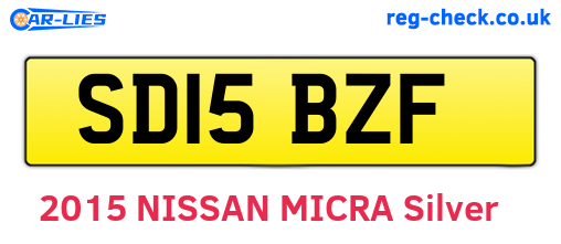 SD15BZF are the vehicle registration plates.