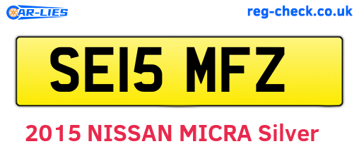 SE15MFZ are the vehicle registration plates.