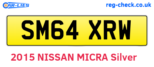 SM64XRW are the vehicle registration plates.