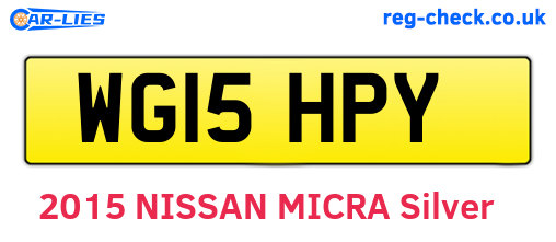 WG15HPY are the vehicle registration plates.