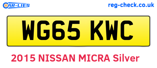 WG65KWC are the vehicle registration plates.