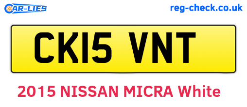 CK15VNT are the vehicle registration plates.