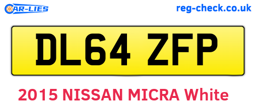 DL64ZFP are the vehicle registration plates.