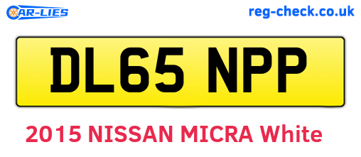 DL65NPP are the vehicle registration plates.