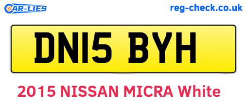 DN15BYH are the vehicle registration plates.