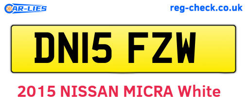 DN15FZW are the vehicle registration plates.