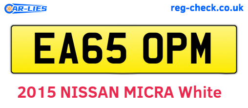 EA65OPM are the vehicle registration plates.