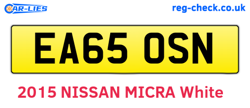 EA65OSN are the vehicle registration plates.