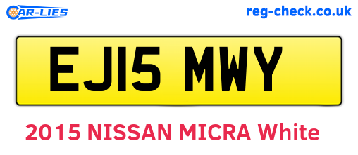EJ15MWY are the vehicle registration plates.