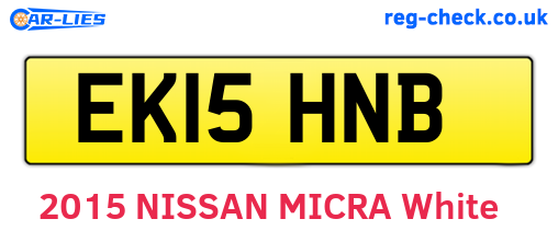 EK15HNB are the vehicle registration plates.