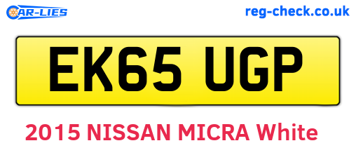 EK65UGP are the vehicle registration plates.