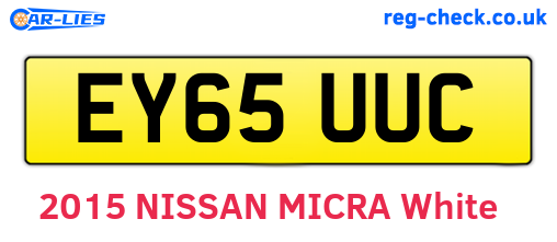 EY65UUC are the vehicle registration plates.