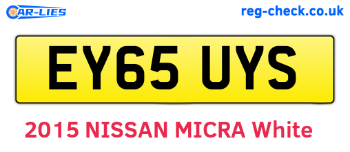 EY65UYS are the vehicle registration plates.