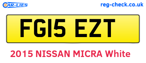FG15EZT are the vehicle registration plates.