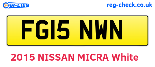 FG15NWN are the vehicle registration plates.