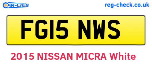 FG15NWS are the vehicle registration plates.