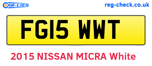 FG15WWT are the vehicle registration plates.