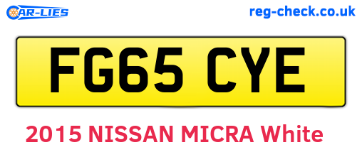 FG65CYE are the vehicle registration plates.