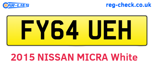 FY64UEH are the vehicle registration plates.