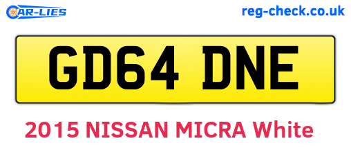 GD64DNE are the vehicle registration plates.