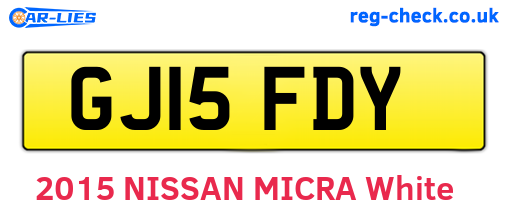 GJ15FDY are the vehicle registration plates.