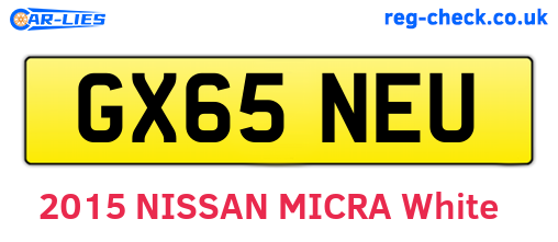 GX65NEU are the vehicle registration plates.