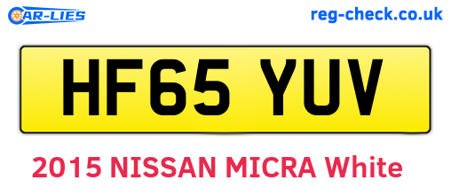 HF65YUV are the vehicle registration plates.