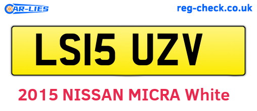 LS15UZV are the vehicle registration plates.