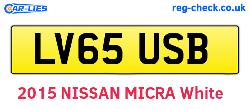 LV65USB are the vehicle registration plates.