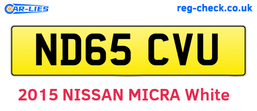 ND65CVU are the vehicle registration plates.