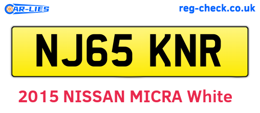 NJ65KNR are the vehicle registration plates.