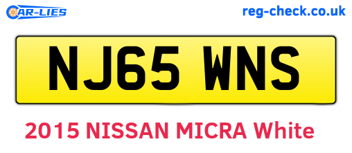 NJ65WNS are the vehicle registration plates.