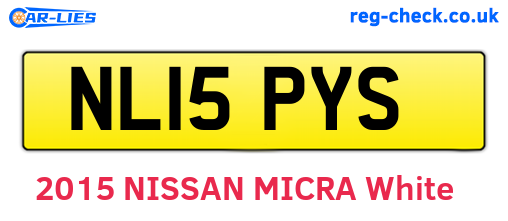 NL15PYS are the vehicle registration plates.