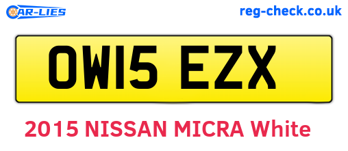 OW15EZX are the vehicle registration plates.