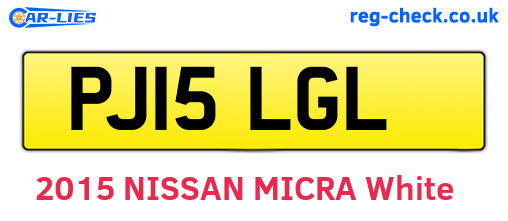 PJ15LGL are the vehicle registration plates.
