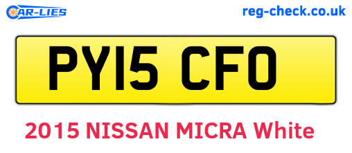 PY15CFO are the vehicle registration plates.