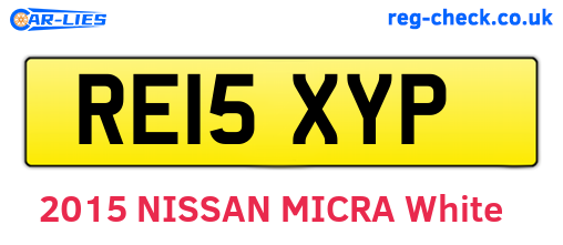 RE15XYP are the vehicle registration plates.
