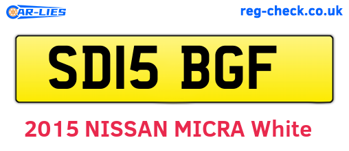 SD15BGF are the vehicle registration plates.