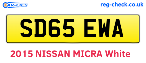 SD65EWA are the vehicle registration plates.