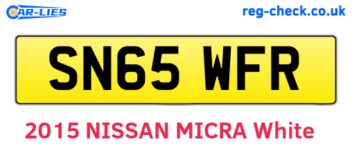 SN65WFR are the vehicle registration plates.