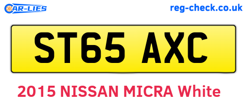 ST65AXC are the vehicle registration plates.