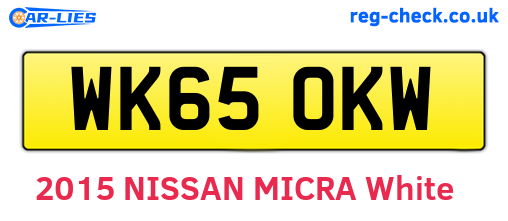 WK65OKW are the vehicle registration plates.