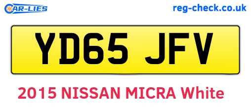YD65JFV are the vehicle registration plates.