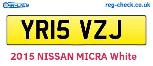 YR15VZJ are the vehicle registration plates.