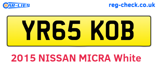 YR65KOB are the vehicle registration plates.