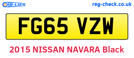 FG65VZW are the vehicle registration plates.